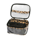 3Pcs Ladies Leopard PVC+PU Cosmetic Bag Travel Waterproof Beauty Makeup Toi