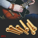 6 Pcs Acoustic Guitar String Bridge Pins Solid Copper Brass Endpin Replacement