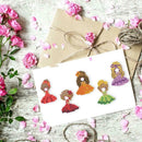DIY Full Drill Round Cartoon Girl Diamond Painting Puzzle Children Stickers