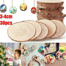 30pcs Unfinished Natural Round Wood Slices Circles Discs For DIY Crafts B4S2