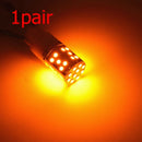 2pc Amber T20 W21W 7440 35SMD LED Bulbs Decoding Turn Signal Lights Tail Lamp