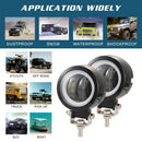 2Pcs 3 Inch 40W Fog Light White 6000K 10-80V Dc 8000Lm Waterproof Round Led