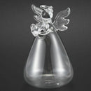 Set of 4 Cute Clear Glass Angel Shape Flower Plant Hanging Vase Wedding Dec