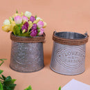2x Watering Kettle Shaped Metal Flower Plant Bucket Pot Garden Decor