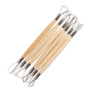 6PCS Wood Handle Wax Pottery Clay Sculpture Carving Tool DIY Craft Set