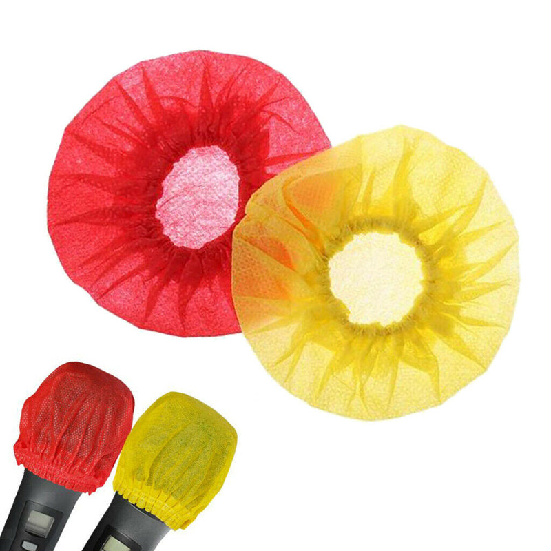 200Pairs Disposable Sanitary Non-woven Microphone Cover KTV Room Mic Covers Cap