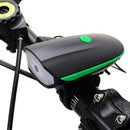 USB Led Bicycle Light with Horn 2 Modes Sound Bike Bell Headlight Green