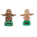2pcs Solar Power Automatic Swing Car Ornament Lovely Cartoon Sloth Car Dashboard
