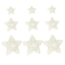 9Pcs White 3 Sizes Mixed Star Wicker Rattan Balls - Decorative Orbs Balls DIY