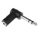3 Pole 90 degree 6.35mm Male to 3.5mm Female Plug Audio Adapter 10 Pack