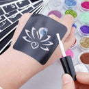 Women Glitter Tattoo Kit Semi-permanent Tattoo Decals Matching Template R1B1