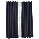 Single Panel Eyelet BLOCKOUT Curtain LINEN TEXTURE, Navy Drape 100x250cm