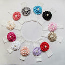 12pcs Kid Baby Girl Toddler Cute Chiffon Rose Flower Lace Hairband Headwear