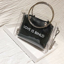 Fashion Women Bag Set Transparent Shoulder Bag+Clutch For Teenage Girls Fas T4G4