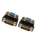 2 Pieces 90 Degree DVI 24+5 Male to 15 Pin VGA Female Adapter Converter