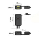 Motorcycle SAE to USB Cable Adaptor Dual USB Cell Phone Charger & Voltmeter BX