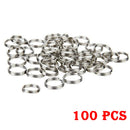 100 Pack Small Key Ring 12 mm Round Metal Split Rings for Home Keys Organization