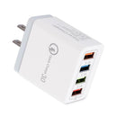 4 USB Travel Wall Charger 3A Fast Charging Charger US Plug Adapter (Grey) A