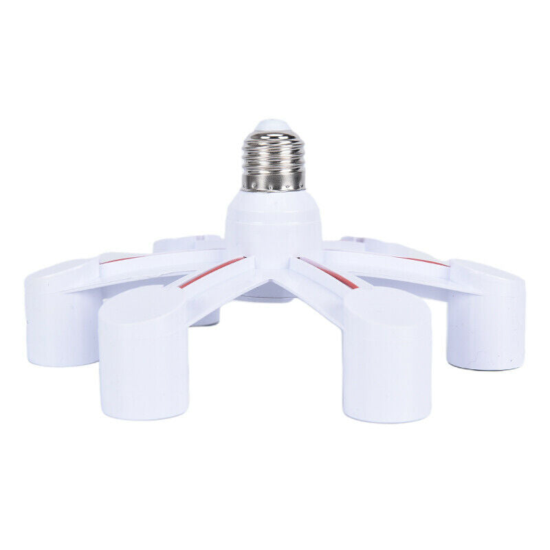 1 To 6 Lamp Holder E27 Socket Base LED Lamp Base Bulb Splitter Holder Conve_ Gw