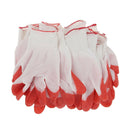 12 Pair Rubber Coat Palm Coated String Knit Work Gloves Large 200mm