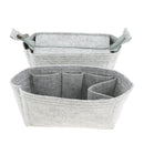2x Makeup Holder Purse Felt Insert Organizer Bag In Bag Zipper Handbag Gray