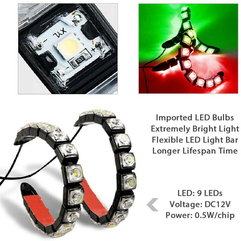 2Pcs/Set High Brightness Boat Mooring Navigation Marine Warning LED Light Lamp E