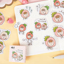 45pcs/box Strawberry Head Girl Stationery Stickers DIY Diary Album Gift Label-OZ