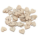 50pcs Hearts - Wooden Blank Craft Embellishment - Heart Decoration 30mm K5M1