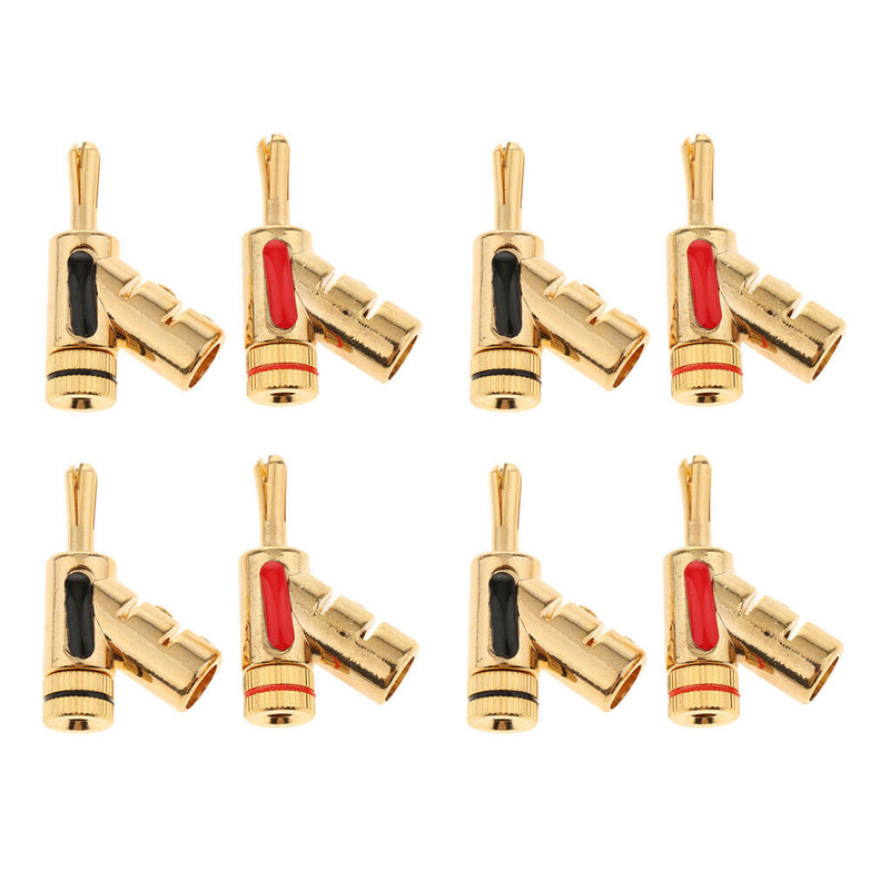 8pcs/Set 4mm Banana Plug Speaker Wire Self-Lock HiFi Terminal Connectors
