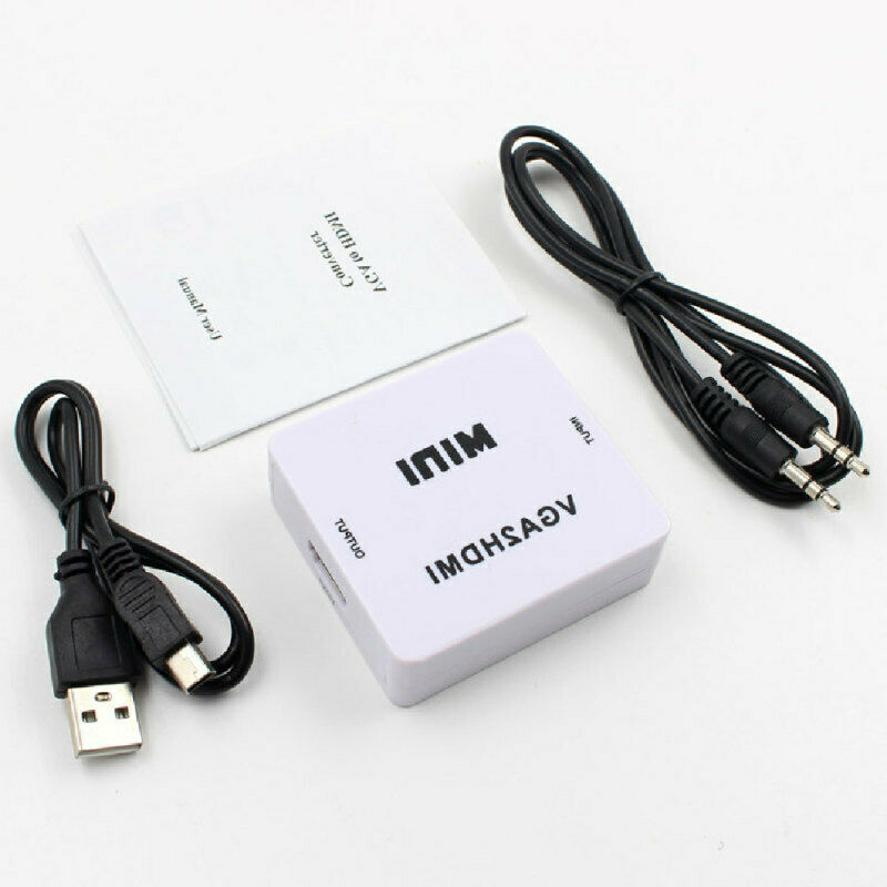 1080P Full HD HDTV Audio VGA to HDMI Video Converter Adapter Box for Laptop PC