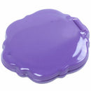 Rose Pattern Round Shaped Two Side Folding Metal Cosmetic Mirror Purple D9K3