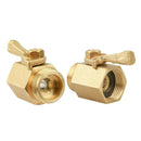2pcs Heavy Duty 3/4" Brass Shut Off Valve Garden Hose Connector, Water Shut-Off