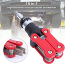 15 In 1 Ratchet Screwdriver Folding Hex Key Wrench Adjustable Handle For Be