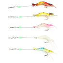5pcs Soft shrimp bait luminous silicone prawn fishing lures hook bait 5 colors3C