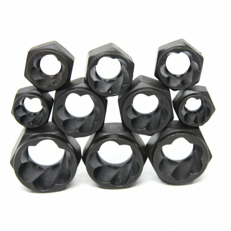 10Pcs Damaged Nut Bolt Remover Stud Extractor Set Metric Broken Bolt Remova S7Y8
