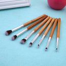 7pcs Bamboo Handle Eyes Makeup Brush Set Eye Shadow Eyeliner Makeup Tools
