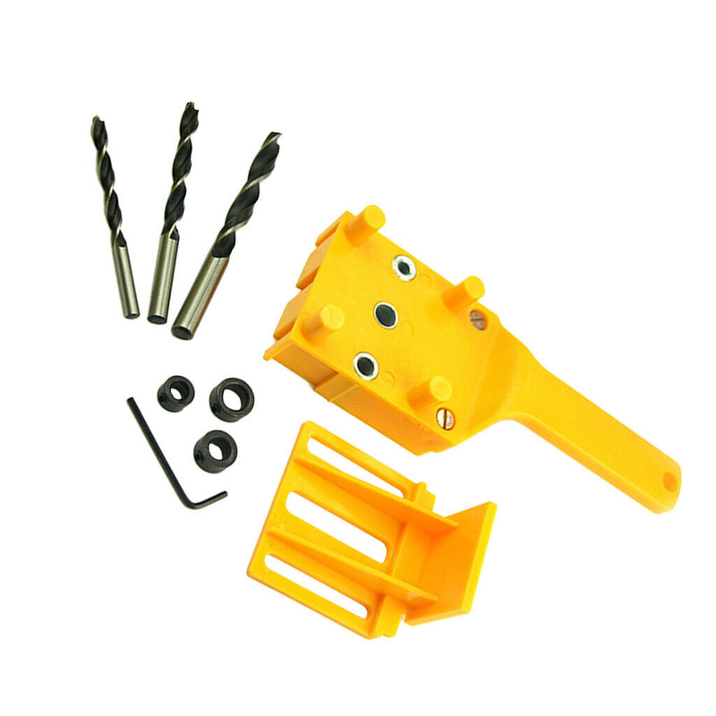 2 Pieces Handheld Doweling Jig 6 8 10mm Drill Guide Metal Drill Bit Wood