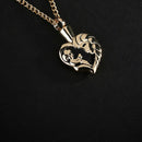 Stainless Steel Heart mom Urn Pendant Cremation Ashes Memory NecklaceBX