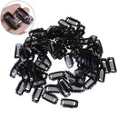 10Pcs Toupee Wig Clips Snap Clips W/ Rubber Back Hair Extension Black 9 TeetFHES