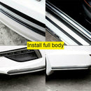 2x 5cm*1m Car Door Sill Scuff Plate Carbon Fiber Black Pedal Protector Strips