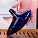 12 Holes Alto C Key Ocarina Musical Instrument Flute with Lanyard Blue