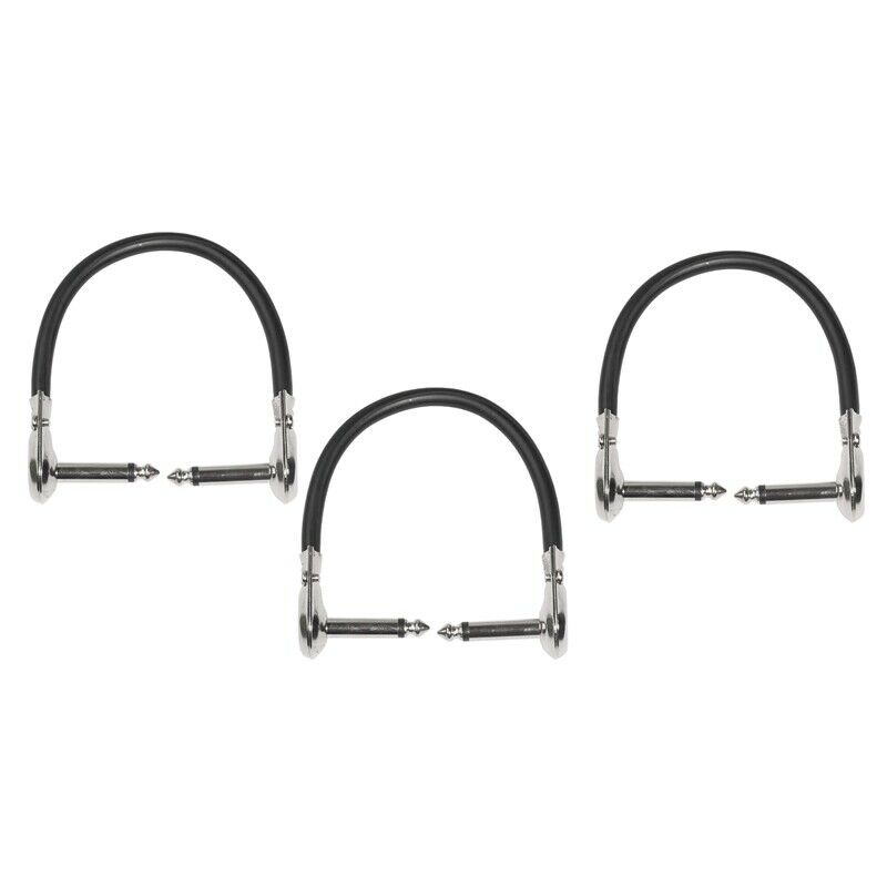 3Pcs 15Cm/ 6In 6.35Mm Male Guitar Effect Pedal Instrument Patch Cable 1/4 I