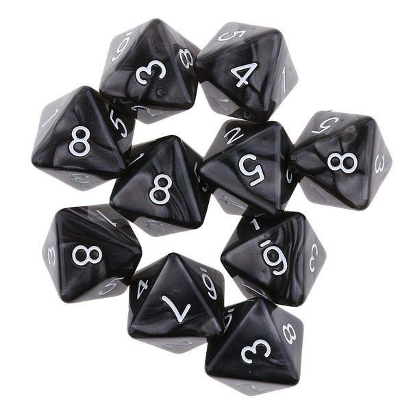 10pcs 8 Sided Dice D8 Polyhedral Dice for Party Table Dice Game Player Lover