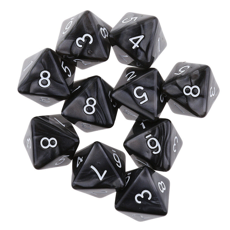 10pcs 8 Sided Dice D8 Polyhedral Dice for Party Table Dice Game Player Lover