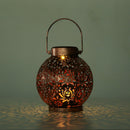 Retro Solar LED Lamp Garden Iron Hanging Lantern Landscape Light (A Copper)