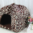 Soft-Warm Bed Small Pet Nest House Lepard Dog Cat Cotton Blend Mat
