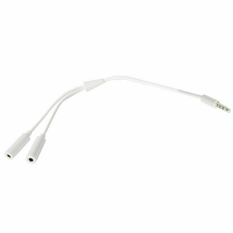 3.5mm Stereo Audio Male to 2 Female Headset Microphone Cable Y Splitter