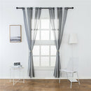2xColourful Stripes Bedroom Sheer Curtains Faux Linen Voile Curtains~Color_3