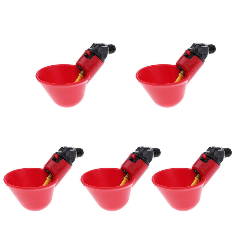 10x Plastic Water Feeder Cups Poultry Pigeon Chicken Duck Drink Bowls Red