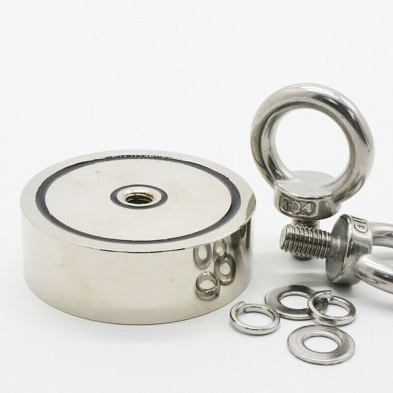 Double-Sided Fishing Magnet Round Pulling Force Super Strong Neodymium Fish